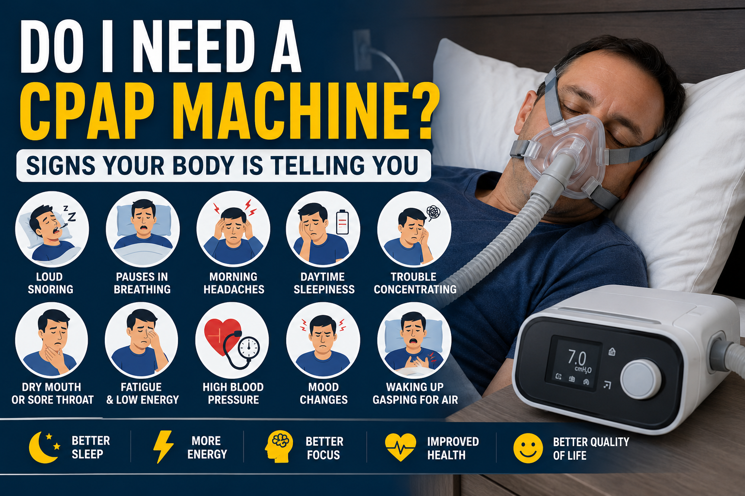 Do I Need a CPAP Machine? Sleep apnea signs and CPAP therapy